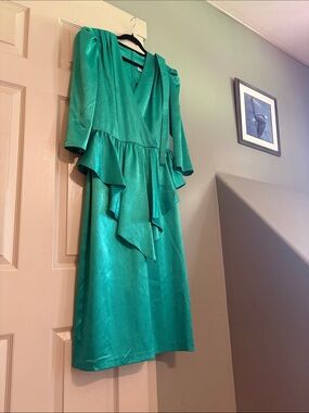 1980’s House of Nu-Mode, Emerald Evening/Formal Gown | 100% Acetate